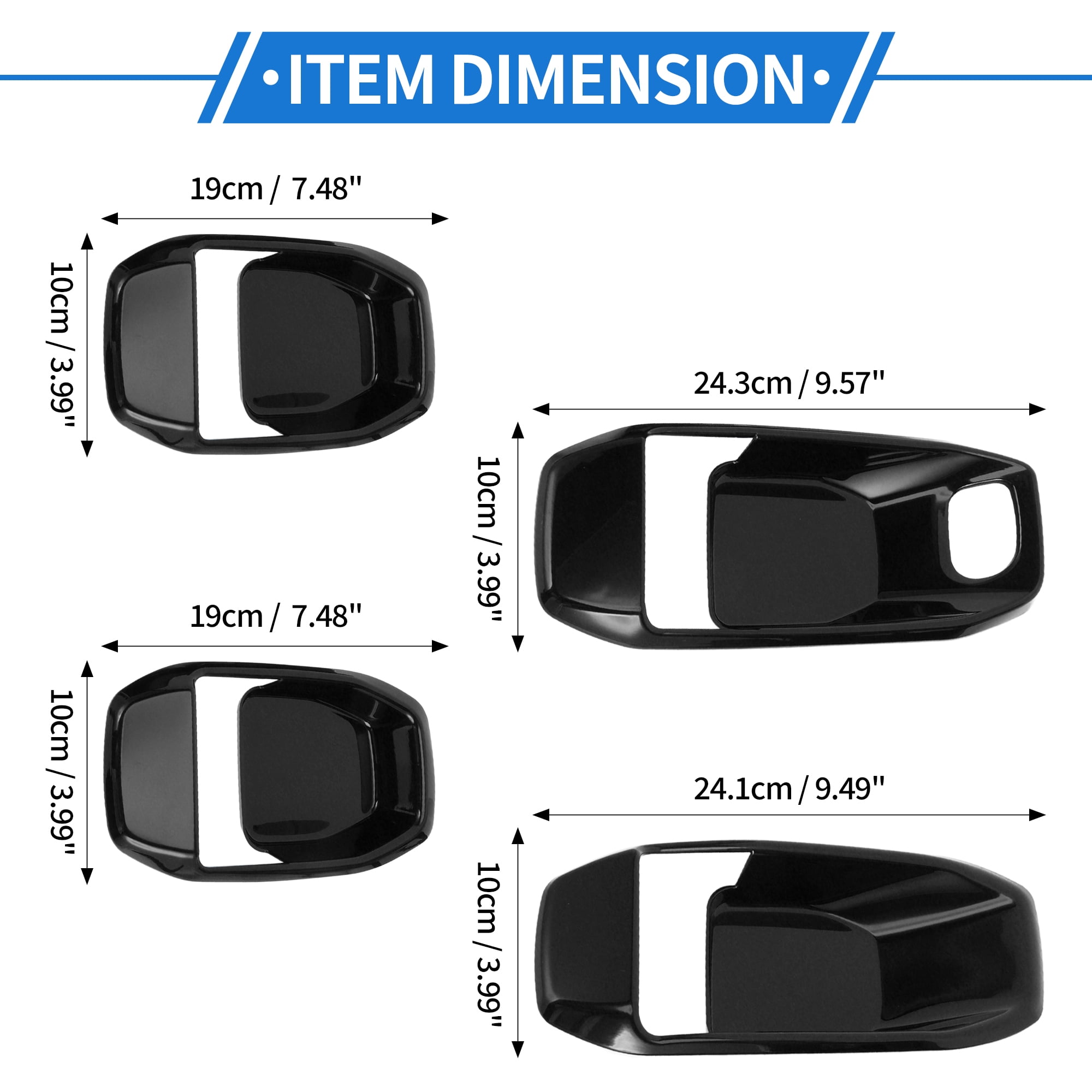 Unique Bargains 4 Pcs Door Bowl Cover Trim Compatible for Jeep Wrangler JL 2018-2022 ABS Black Exterior Accessories