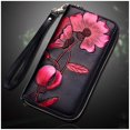 thumbnail image 3 of Ayli Women's RFID Block Leather Floral Zip Around Cell Phone Clutch Wallet, 3 of 6
