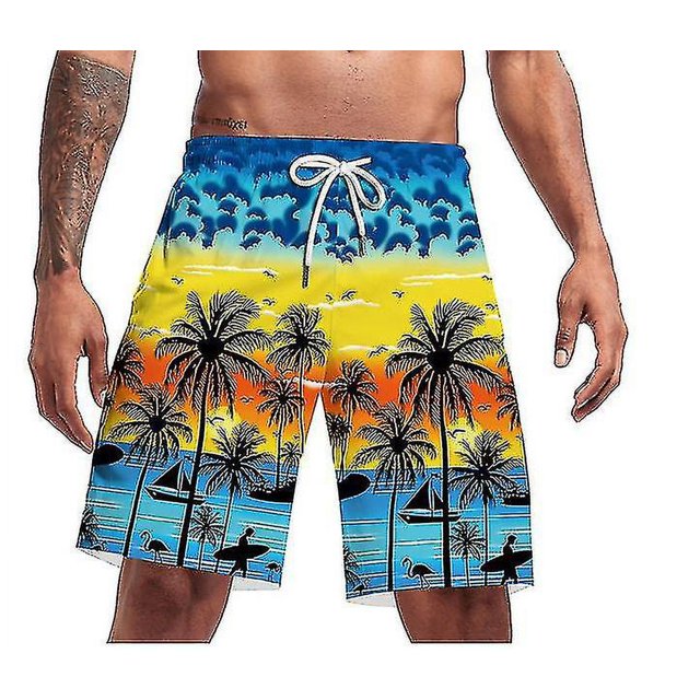New Seaside Brand Beach Shorts Coconut Tree Creative 3d Digital Printing Beach Pants For Men