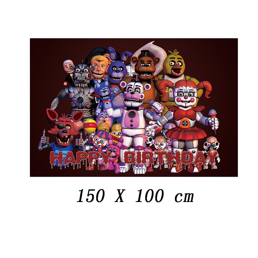 Anime Game Fives Nights Birthday Decorations Cup Banner Cake Topper For Kids Baby Shower Party Decoration Supplies