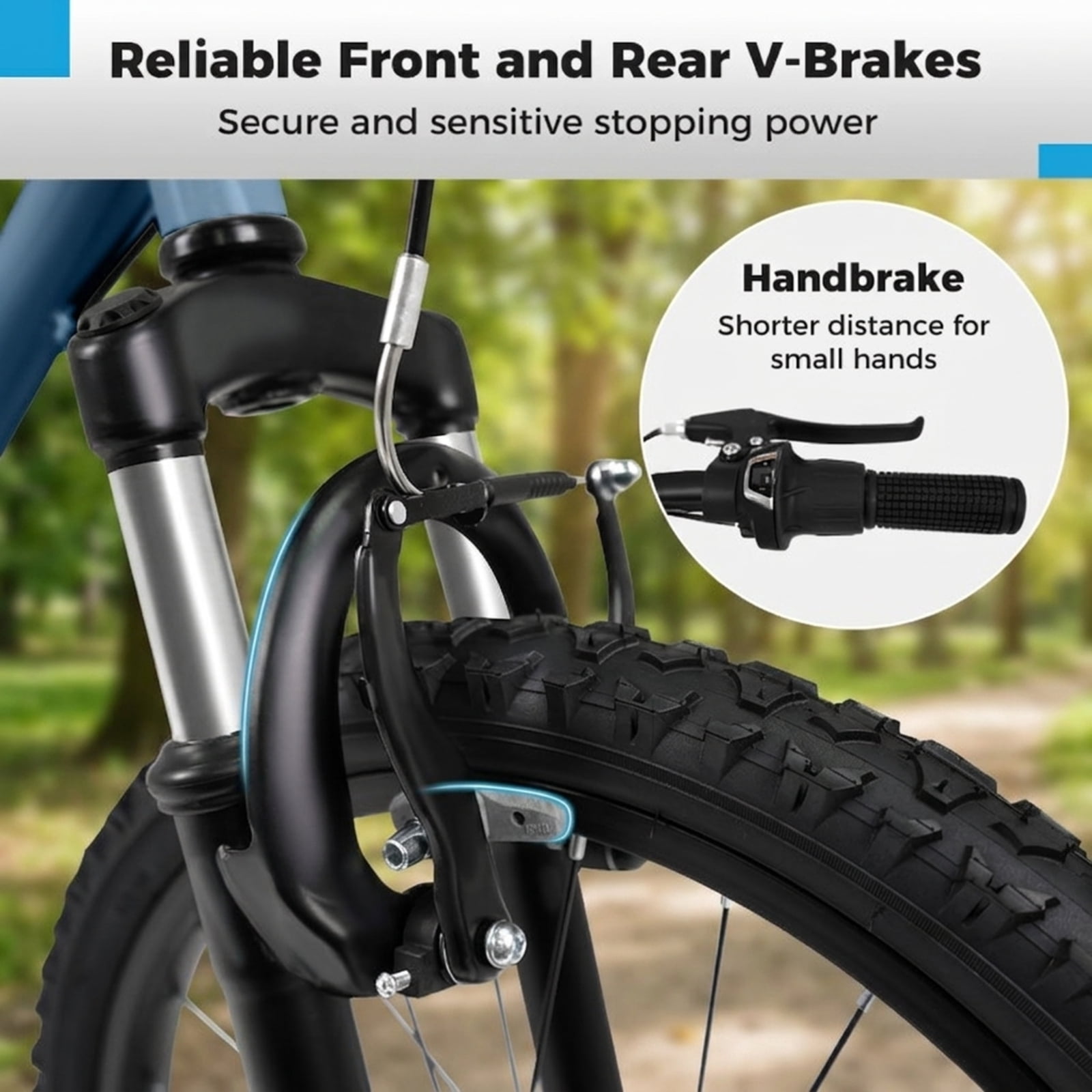 Redsmile Kids Mountain Bike 20 Inch, Boys Girls Bike for Ages 8 and Up, Youth Bicycle with Metal Frame and 110 lb Capacity for Neighborhood Riding and Trails, Blue