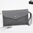 thumbnail image 2 of Bolsa Mujeres Cerrojo PU Cuero Puro Cartera larga Monedero Teléfono Embrague Muñequeras / Gris JShteea Para Estrenar, 2 of 4