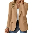 thumbnail image 2 of Gvdentm Women's Work Office Blazer Lapel Collar 1Button Jacket Suit Blazer Khaki,3XL, 2 of 6