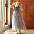 thumbnail image 4 of XEGLSBU Flower Girl Dress 18 Months Elegant Girls Formal Dress for Recital Pageant Performance Tutu Gown with Skirt and Sash Grey Size 7-8 Years, 4 of 7