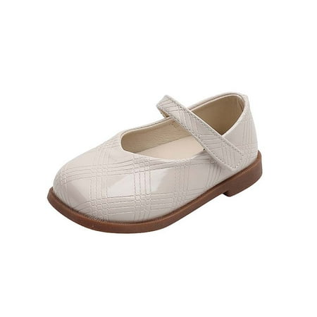 

Zanvin Sandals on Clearance Kids Sandals Toddler Sandals Spring And Autumn Girls Uniform Shoes Performance Casual Single Shoes Small Leather Shoes Beige 3.5-4 Years