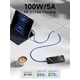 thumbnail image 2 of Cable USB C a USB C JSAUX, 100 W, 5 A, carga rápida, paquete de 2 m, azul, 2 of 7