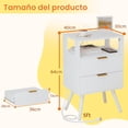 thumbnail image 2 of Buros para Recámara, Mesita de Noche con Luces Led y Estación de Carga, Muebles para Recámara con 2 Cajones para Dormitorio y Sala de Estar, 2 of 8