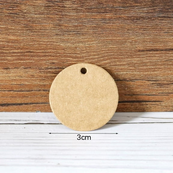 1bag Retro Kraft Paper Gift Tags Hange Tags for Arts Crafts and Flat Round BurlyWood 3cm 100pcs/bag