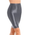 thumbnail image 4 of Zaldita Women's Shiny Oily Opaque Skirt Club Wear Sheer High Waisted Skirts Hip Skirt Shape Tight Dark Grey M, 4 of 7