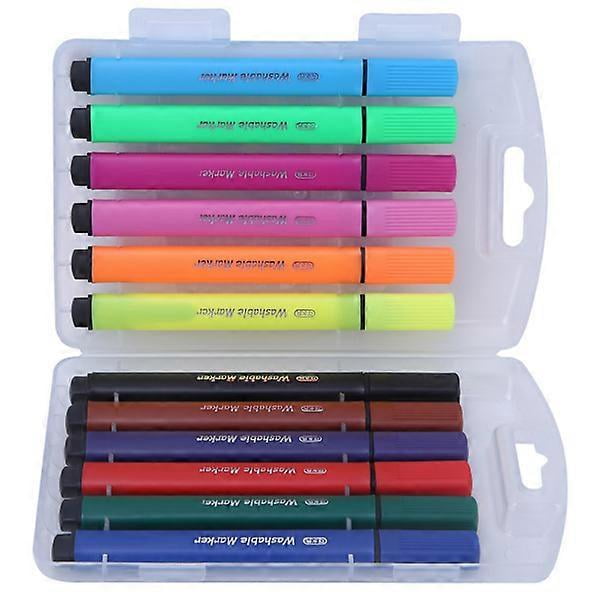 Children Water Washable Watercolor Pens Brush Pens for Drawing Painting Art Supplies 12 Colors