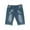Blue, variant on WREESH Men's Casual Denim Shorts Zipper Button Elastic Waist Jean Shorts with Pockets Straight Leg Short Pants Blue