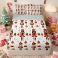 thumbnail image 2 of Manfei Nutcracker Zipper Full Size Comforter Sets with Fitted Sheet and 2 Pillowcases Christmas Zipper Bedding Set, Peach Pink, Gray Reversible, 2 of 7