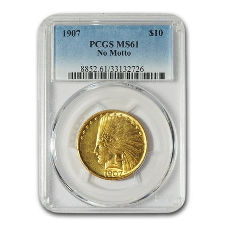 1907 $10 Indian Gold Eagle No Motto MS-61 PCGS