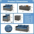 thumbnail image 4 of AECOJOY 7 Pieces Outdoor Furniture Set with Two Storage Boxes, Rattan Wicker Sectional Sofa Couch Patio Conversation Set, Dark Blue, 4 of 7