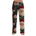 thumbnail image 6 of Lumtrix Womens Christmas Pajama Pants Oversized Trendy Santa Claus Knit Printed Lightweight Drawstring Lounge Pants Wine 3XL, 6 of 6