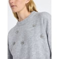 thumbnail image 4 of Free Assembly Women's Embellished Mock Neck Sweater with Long Sleeves, Sizes XS-4X, 4 of 5