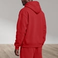 thumbnail image 4 of Resicozy Men's Quarter Zip Pullover Hoodies Half Zip Hoodie Long Sleeve Drawstring Hoodie Casual 1/4-Zip Sweatshirt with Pockets Red 3XL, 4 of 6