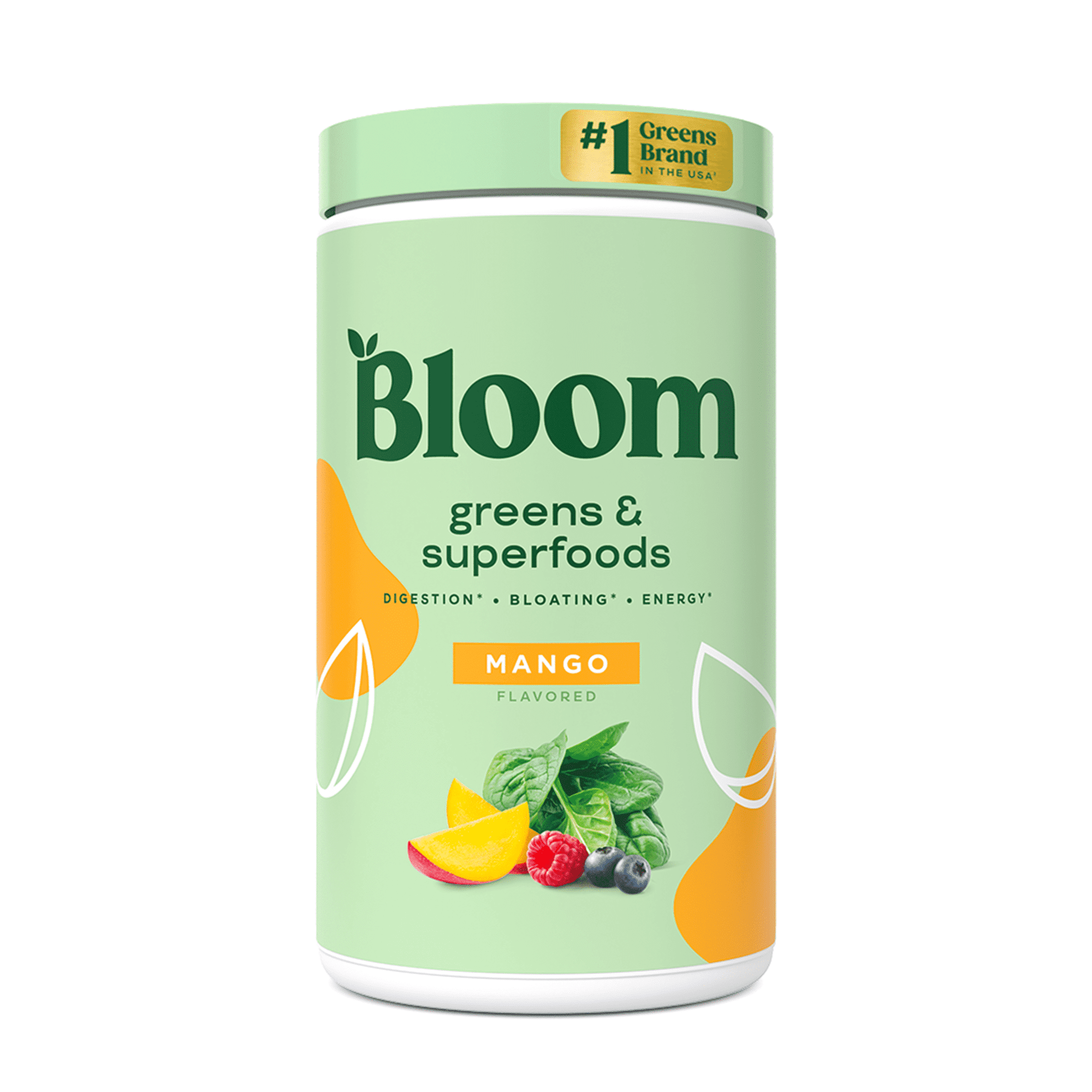 Bloom Nutrition Greens & Superfoods Powder, for Digestive Health, Mango, 60 Servings