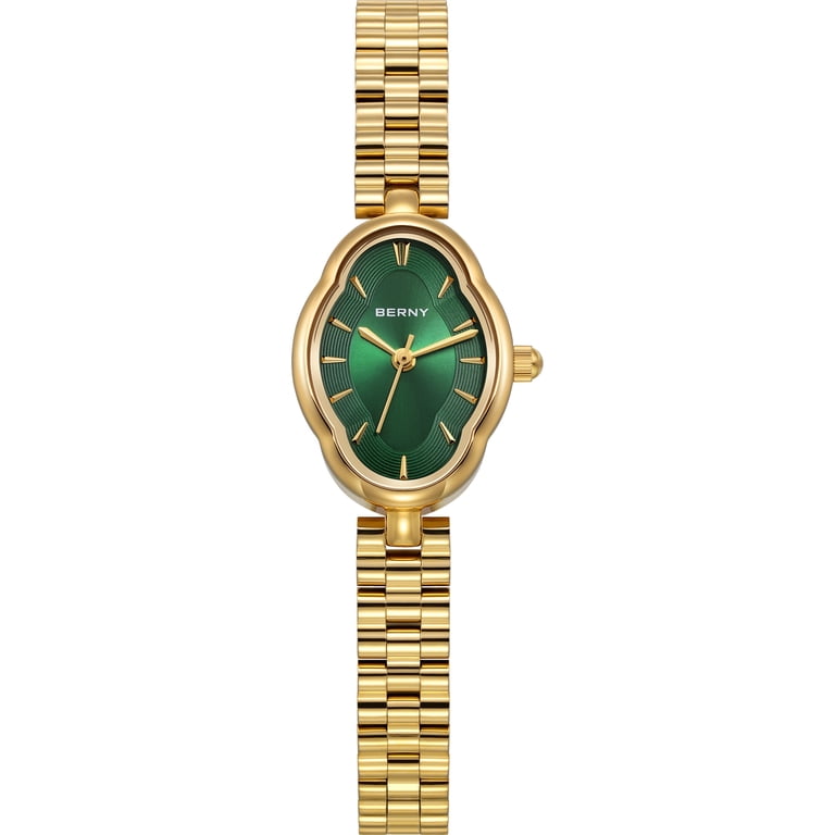 BERNY, Small Gold Watches for Women, 2946L-GRN, Waterproof  display picture 2
