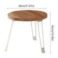 thumbnail image 3 of Foldable Side Table with Wheels – 30cm Round Portable Coffee Table for Small Spaces, Bedroom, Sofa – Waterproof & Space-Saving Snack Tray, Laptop Desk (White), 3 of 6