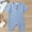 Light Blue, variant on Lenago Child's Summer Jumpsuit Boys And Girls Baby Botton Short Sleeve Round Neck Cute Solid Shorts Rompers