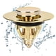 thumbnail image 4 of Cateissary Tapón de desagüe universal emergente Tapón de desagüe del fregadero Tapa de desagüe de la bañera Accesorios de baño Oro Cateissary HA008208-02B, 4 of 6