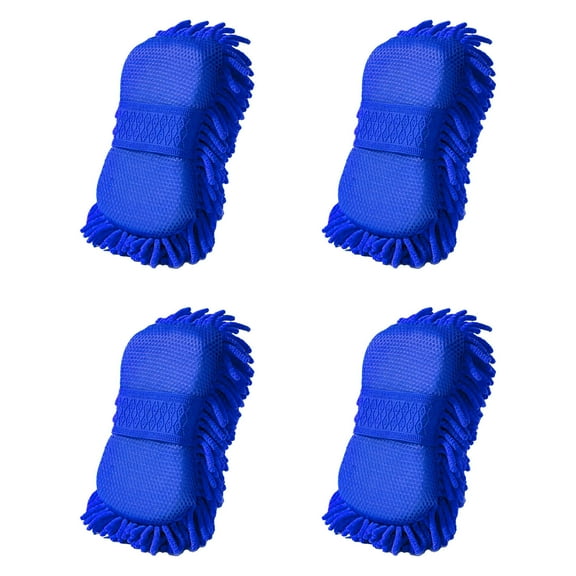 Microfiber Wash Mitt, Soft Scratch-Free Double-Sided Chenille Washing Gloves Perfect for Car Washing and Detailing Block Sponge Large Cleaning Tool