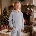 thumbnail image 6 of Boys Fleece Hooded Onesie Pajamas Kids Long Sleeve Zip-Front One Piece Fuzzy Sleepwear Jumpsuit with Pockets Winter Warm Loungwear, 6 of 6