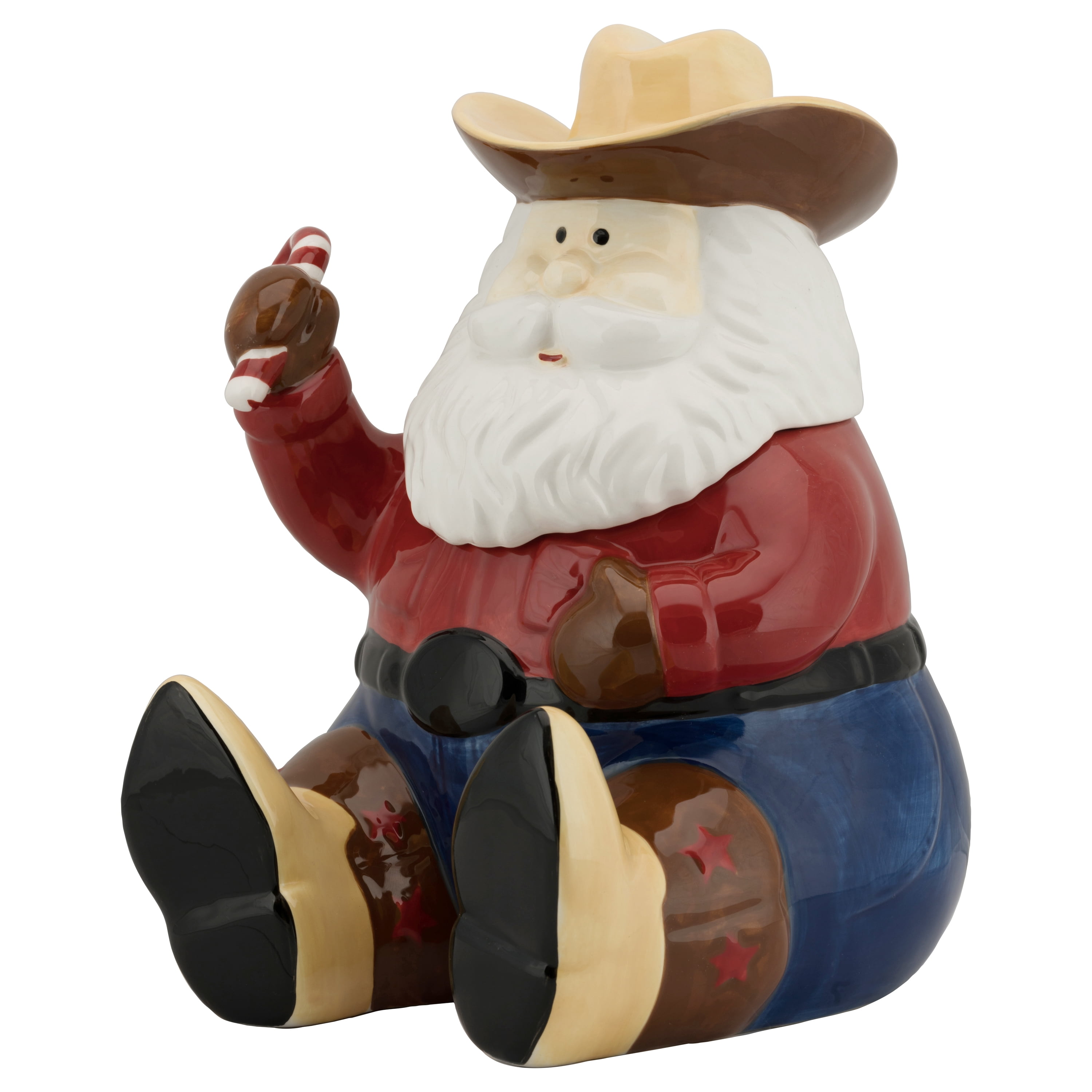 10 Strawberry Street Cowboy Santa Cookie Jar