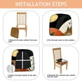 thumbnail image 4 of Boho Abstract Art Seat Covers for Dining Room Chairs Set Of 4,Stretch Printed Washable Chair Seat Cover with Elastic Ties and Button,Removable Waterproof Couch Cushion Covers, 4 of 6