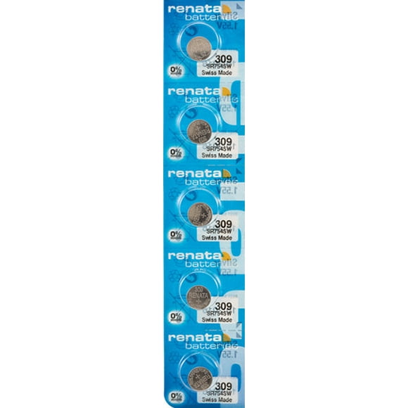 5 x Renata 309 Watch Batteries, SR754SW Battery