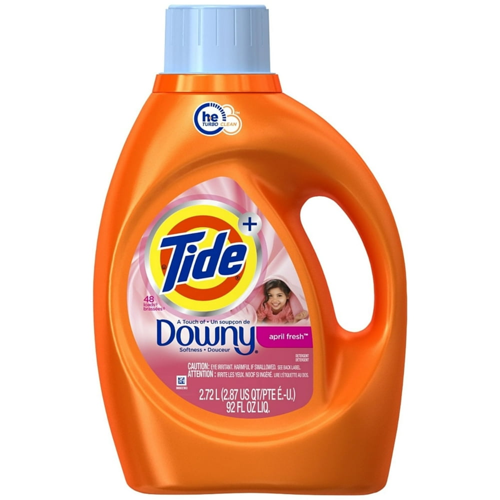 Tide + Downy Liquid Laundry Detergent, April Fresh 92 oz (Pack of 2