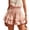 Pink #05, variant on Women's Mini Ruffle Shorts Elastic High Waist Boho Cute Ruffle Tiered Skirts Summer Lounge Shorts Flowy Lace Butterfly Shorts M