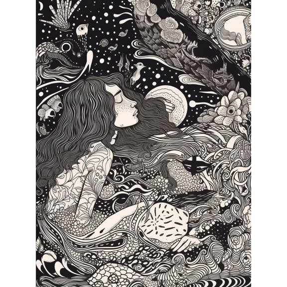 Waiting for Love Concept Art Modern Illustration Large Wall Art Poster Print Thick Paper 18X24 Inch