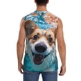 thumbnail image 4 of Pofeuu Sea Swimming Corgi Print Men's Muscle T-Shirt, Sleeveless, Muscle Tank, Classic Muscle Tee Top For Men Casual Sleeveless Muscle T-Shirt Trendy Clothes-XX-Large, 4 of 7