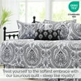 thumbnail image 2 of Southshore Fine Living, Inc. Twin Daybed Comforter Set, 6-Piece Boho Bedding Set, Pure Melody Black, 2 of 9
