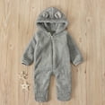 thumbnail image 5 of SERTG Kids 2-Piece Full Outfit with Cute Bear Ears Hooded Set Snug Warmth Fall Winter Outfit for Infants 0-24 Months(Gray,0-3 Months), 5 of 9