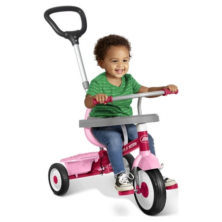 Radio Flyer, 3-in-1 Stroll 'N Trike, 3 Stages Grows with Child, Pink Tricycle