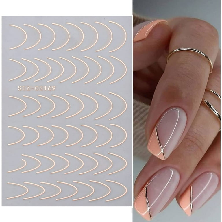 French Line Nail Art Stickers Decals Nail Decorations 8 Sheets