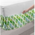 thumbnail image 2 of Watercolor Bed Skirt, Graphical Print of Shapes in Color Transitions, Elastic Bedskirt Dust Ruffle Wrap Around for Bedding Decor, 4 Sizes, Fern Green Blue, by Ambesonne, 2 of 2