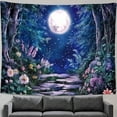 thumbnail image 2 of Gojian Fantasy Forest Tree Butterfly Wall Hanging, Fairy Magical Enchanted Jungle Waterfall Mushroom Tapestry for Bedroom Living Room, 2 of 6