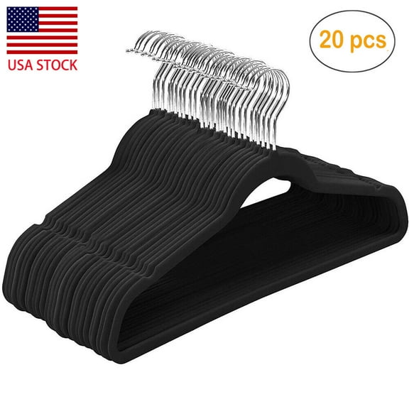 Velvet Hangers Flocked Clothes Heavy Duty Premium Non-Slip Hangers (20 Pack)