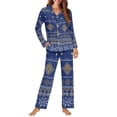 thumbnail image 2 of FOR U DESIGNS Aztec Tribal Button Down Sleepwear for Women 2 Pack Button Up Jogger Set Size XS Pajama Tops for Women Soft Comfy Button Nightwear Long Sleeve for Women, 2 of 7