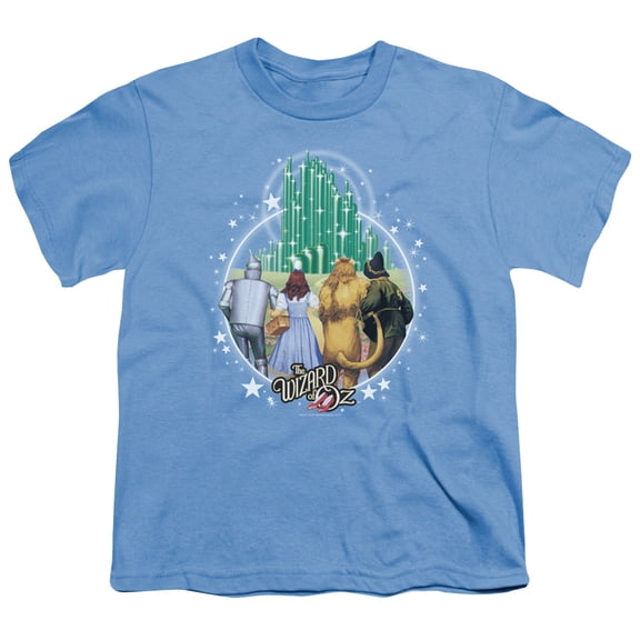 Trevco Sportswear OZ122-YT-2 Wizard of Oz Emerald City Youth Short Sleeve T-Shirt, Carolina Blue - Medium