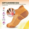 thumbnail image 5 of Womens Cotton Ankle Socks Anti-blister Thick Cushioned Wicking Athletic Running Socks 5 Pairs,Colorful, 5 of 6