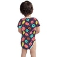 thumbnail image 3 of Xecao Donuts1 Pattern Baby Climbing Bodysuit Short Sleeve Onesie Unisex 0-12 Months Baby Shirt Newborn Outfits Crotch snap design-2 Years, 3 of 6