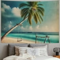 thumbnail image 2 of Autua Palm Tree Swing Beach Tapestry Wall Hanging Unique Style Graphic Tapestries Home Decor for Living Room Bedroom Apartment Farmhouse Dorm 60x50inch, 2 of 6