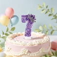 thumbnail image 5 of Number Birthday Candles, Purple Glitter Crown 0-9 Set Cake Topper Candles for Birthday Anniversary Milestone Party Dessert Decor, 5 of 6