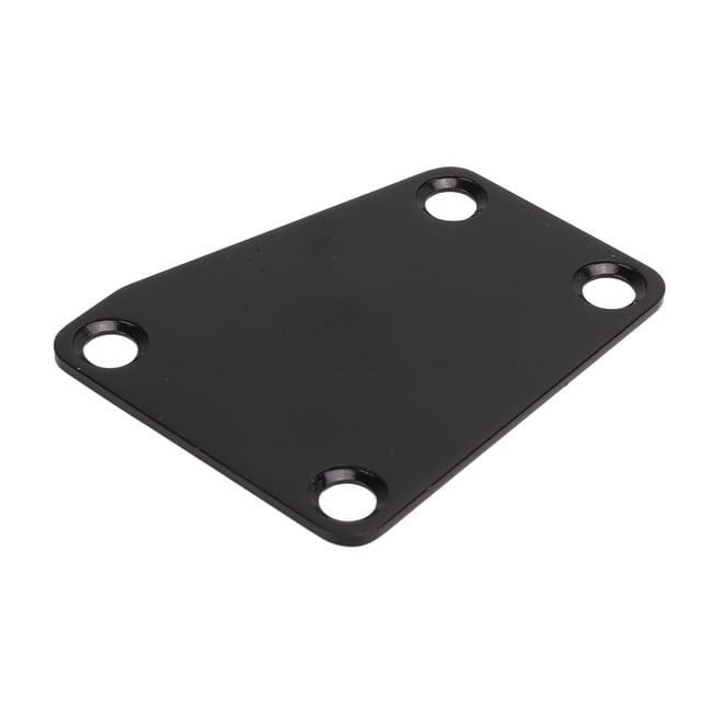 Bass Neck Plate, Electric Guitar Neckplate Wide Application Trapezoidal With 4pcs Screw For Replacement Black,Gold