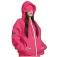thumbnail image 2 of Lenago Hoodies for Women Teen Girls Plus Size Plus Size Gothic Style Sleeve Hoodlies Zipper Thermal Hoodie With Cropped Zip Up Coat Fall Winter Clothes, 2 of 9